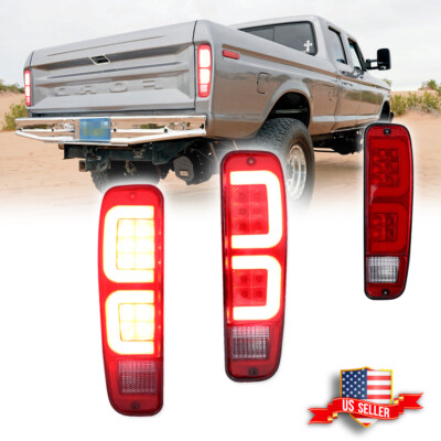 74-91 Ford E150 F150 250 350 100 Bronco Red LED Rear Tail Lights