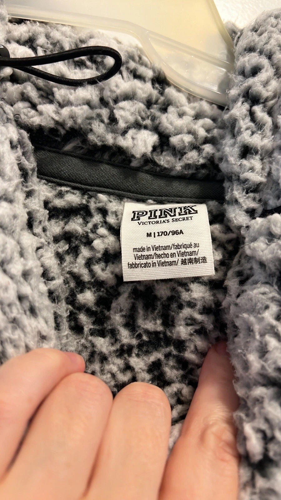 UNDERCOVER Victoria’s Secret Pink Medium Soft Thick Fluffy Cowl Neck Pullover Hoodie Gray