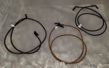 Lot of 3 Eyeglass Holder Braided Leather Cord 26" Light Brown, Dark Brown, Black