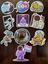STICKERS x 10 Large Astronaut Vinyl Space Wat...