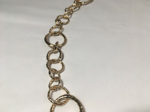 NEW YORK & COMPANY Gold Tone Various Sized Circle Necklace Large 32", NWT - Picture 2 of 3