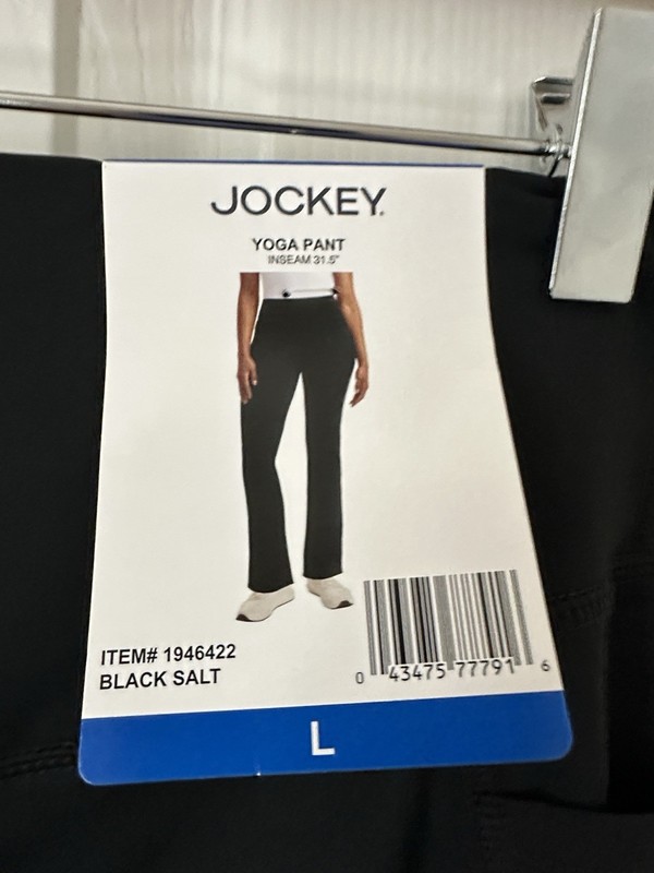 Jockey Black Wide-Leg High-Rise Women's Pants Size Large New With Tags