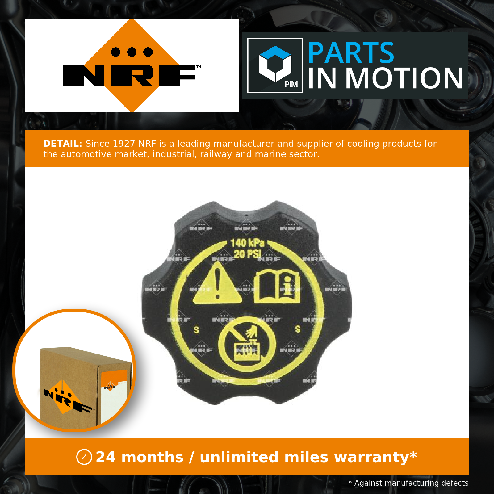 Radiator Cap fits JEEP COMPASS MP 1.4 1.6D 2.0D 2016 on NRF 53330779 ...