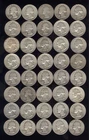 Lot of 40 Washington Quarters 90% Silver Various Dates and MM