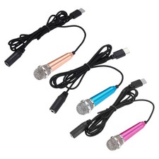 3Pcs Mini Microphone, Mic Tiny Microphone Type C Gold/Hot Pink/Blue