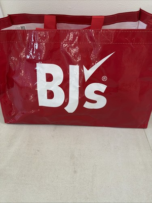 #ad BJ#x27;s Red Foldable Reusable Shopping Tote 2 Bags $9.95