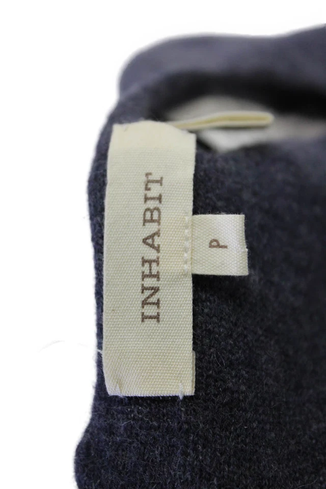 Suéter Inhabit para mujer mezcla de cachemir cremallera frontal cuello en V azul talla pequeña Foto 4 de 4