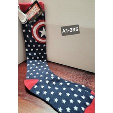 Marvel Captain America Stars Shield Knee High Socks Shoe Size 4-10 A10-395