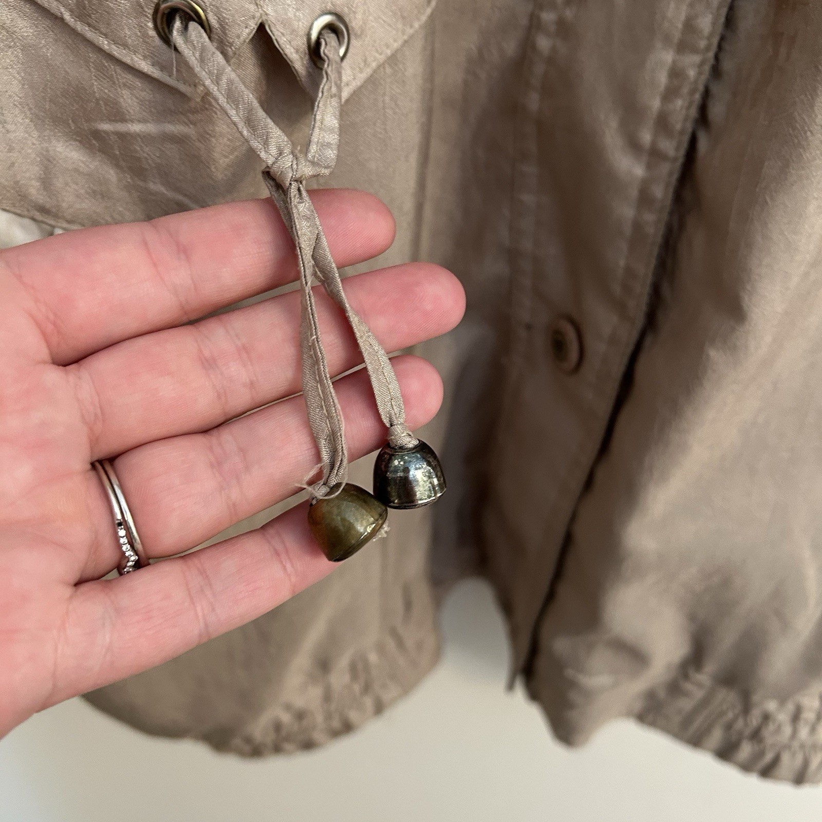 Vintage CS Essentials Long Jacket Tan Women’s Medium Snap Closure thumbnail 3