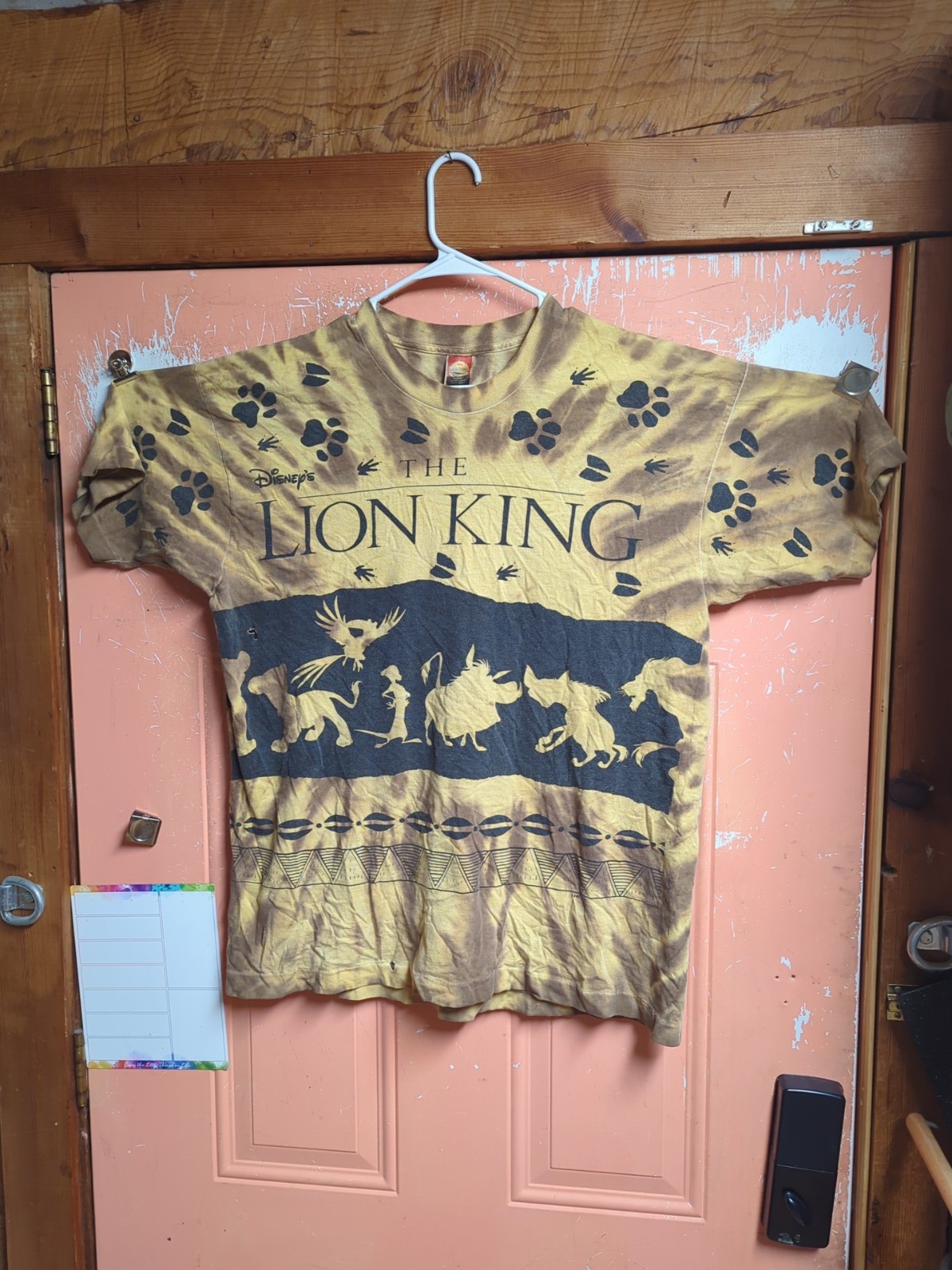 Vintage 90s Disney Lion King 1994 Movie Promo Shirt Tie Dye All Over Print XL
