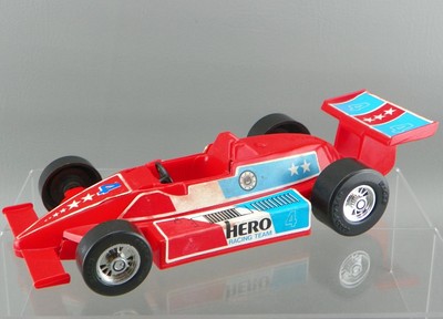 Vintage 1980's IGA Mexico Plastic 12'' Red Hero Racing Team Indy F1 Race Car #4