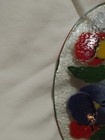 BEAUTIFUL HAND CRAFTED FUSED GLASS PEGGY KARR "PANSY" PLATE Platter 10.5" — photo 3