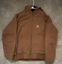 Carhartt Full Swing Men's 2XL Brown Hooded Zip Jacket Loose Fit