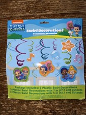 Nickelodeon Bubble Guppies 6 Swirl Decorations NEW Sealed