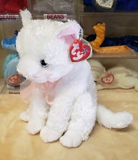 Fancy The White Cat Medium 10" TySilk Hard To Find Ty Beanie Buddy Baby MWMT