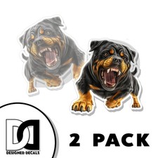 Rottweiler sticker vinyl decal realistic dog face portrait Made in USA 2 PACK