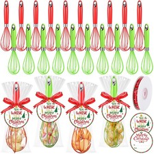 24 Christmas Whisk Gifts Include 10 Inch Christmas Stainless Steel Silicone W...