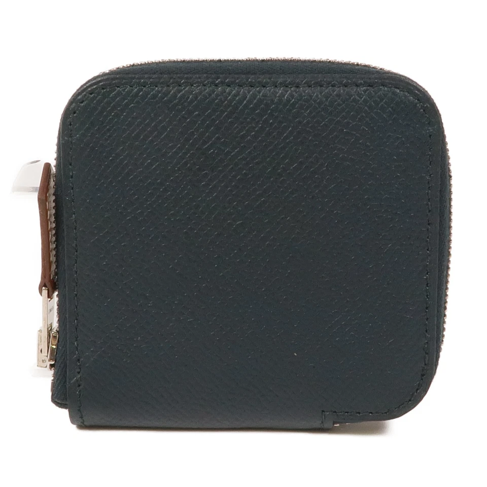 Cartera HERMES PHW Silk'In Change Veau Epsom Cuero Verde Oscuro Foto 2 de 4