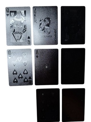 Black Foil Waterproof Playing Cards   54 Card Deck   Poker Size   Durable PVC
