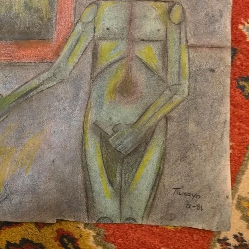 Tamayo 1981, Rufino. " Pareja bajo la luna" pintura original firmada certificado de autenticidad  Foto 3 de 3