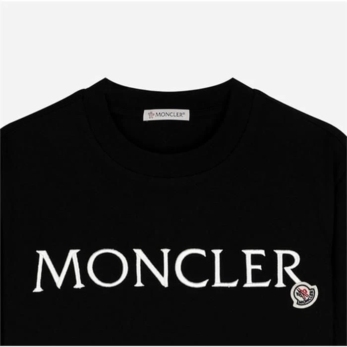 T shirt manica corta Moncler con logo ricamato nero 8C00006 77960709