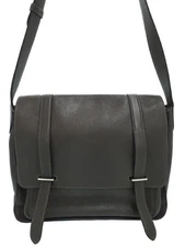 HERMES Steve Caporal 35 Shoulder Bag Togo Leather Gray 2013 #T308