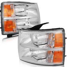 Pair Headlight Assembly For Chevrolet Silverado 1500 5.3l 2007-13 Chrome Housing Pair Headlight Assembly For Chevrolet Silverado 1500 5.3l 2007-13 Chrome Housing