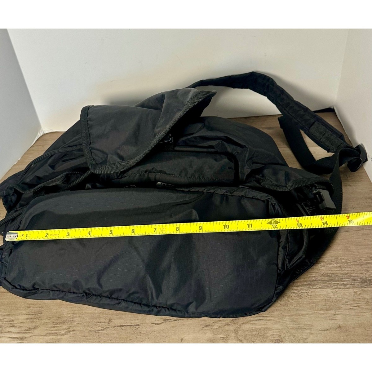 Lesportsac Black Medium Wayfarer Nylon Drawstring Backpack 