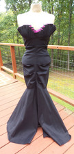 Betsy  Adam Black  Pink Strapless Ruffle Top Formal Evening Party Dress S/6