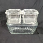 Vintage Anchor Hocking Clear Glass Mismatched Fridge Dish Set
