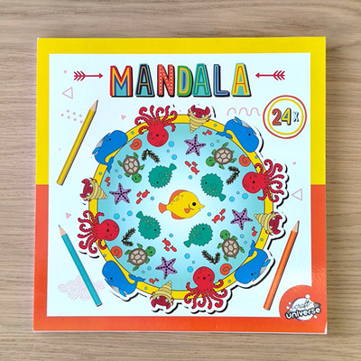 Mandala Malbuch für Kinder Unterwasserwelt mit 24 Malvorlagen 20x20cm Malen