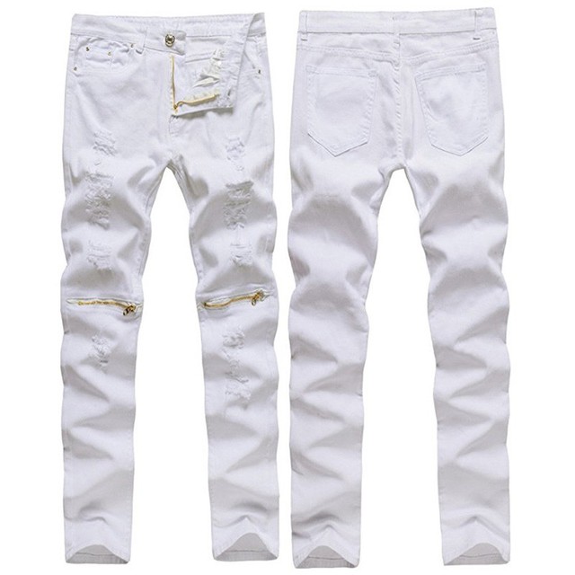 white knee ripped jeans mens