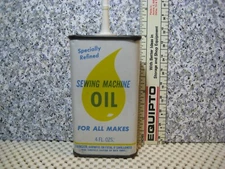 Vintage--SEWING MACHINE Oil--Empty 4 Oz. Can--Plastic Top / No Cap # 21
