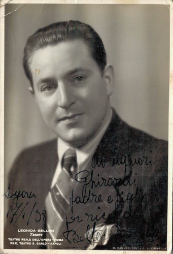 Personaggi famosi Leonida Bellon autografo pieghine F. Grande non spedita