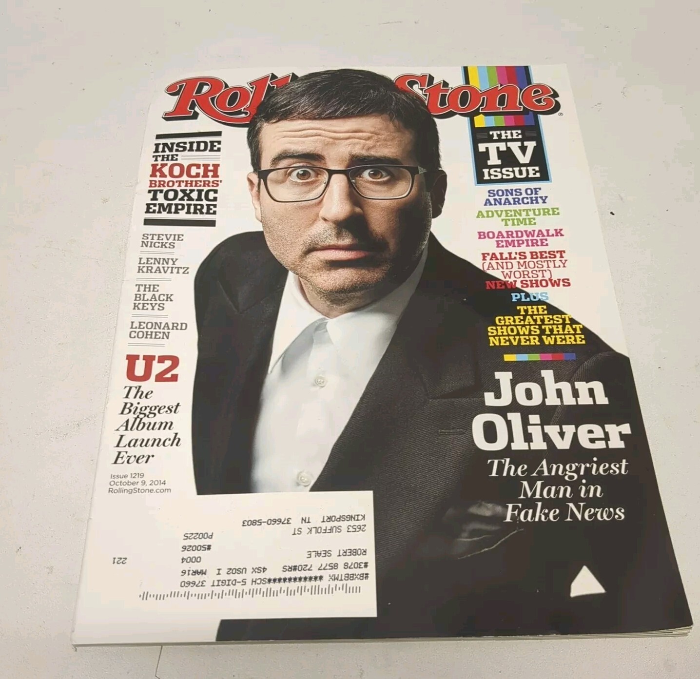 Rolling Stone Magazine Issue 1219 October 9 2014 John Oliver The TV Issue