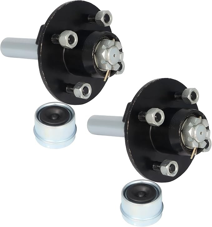 4 on 4" Bolt Idler Hub & 1" Round BT8 Spindle Trailer Axle Kit eBay
