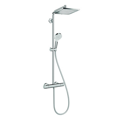 hansgrohe Showerpipe Crometta E mit Thermostat, 1jet, EcoSmart, 6,7 l/min, chrom
