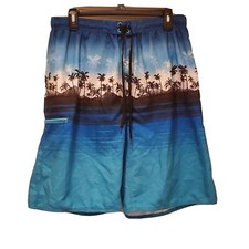 Burnside Swim Trunks Men's Size Large 31"Wx9.75"I Tropical Polyester VGUC