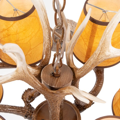 110V LED Vintage Country Antler Chandelier Pendant Lamp Ceiling Mount Fixture - Picture 8 of 23