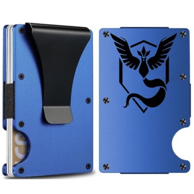 Custom POKE-MON GO TEAM MYSTIC Laser Engraved Wallet -Pick A Wallet Color