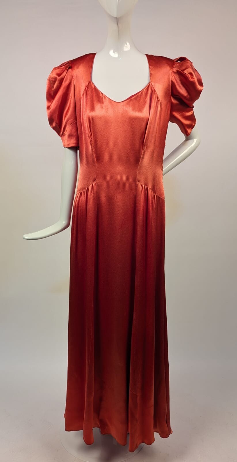 Vintage Burnt Orange Satin Dress main image 1