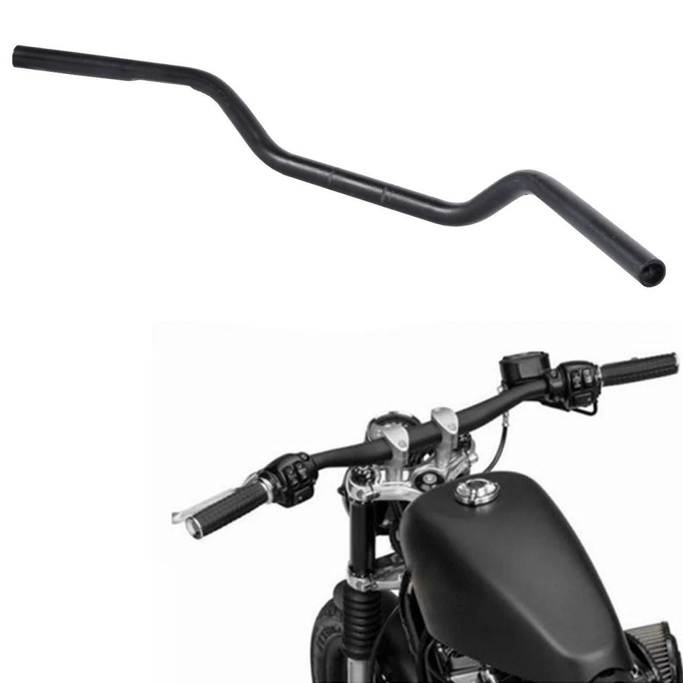 Barra de arrastre negra barras Z manillar de 1" para Harley Sportster FXST FXR Dyna Softail Foto 2 de 4