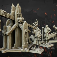 Medieval Trebuchet and Crew – Highlands Miniatures – 28mm Bretonnian