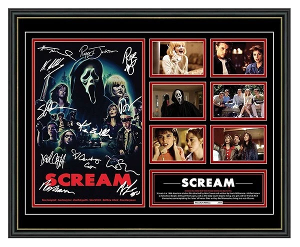SCREAM (1996) NEVE CAMPBELL COURTENEY COX SIGNED POSTER LE FRAMED MEMORABILIA - image 3 of 4