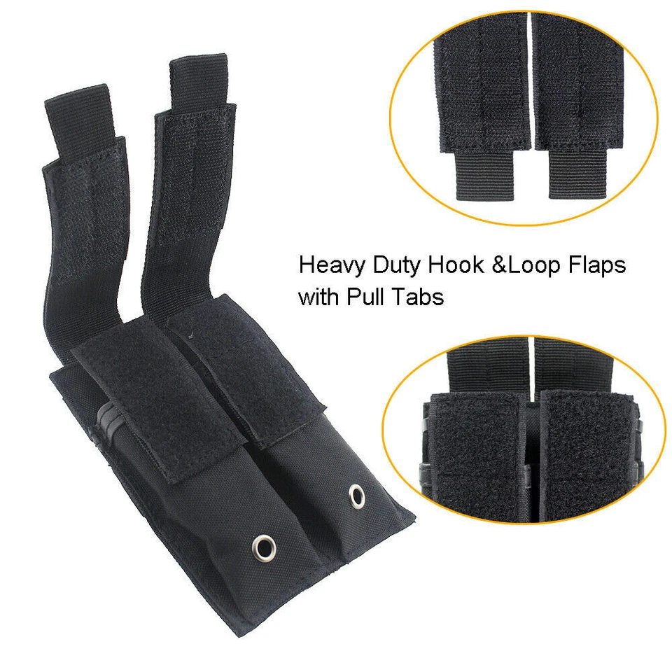 Tactical Molle Pistol Double Magazine Pouch for 9mm .40 and .45 Caliber Mag - Image 4 of 4