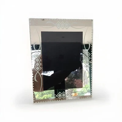 Petit Cadre-photo Miroir Vintage Années 1960 Motifs Géométriques - Photo 1/4