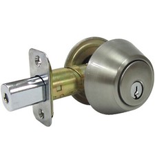 Double-Cylinder Deadbolt, Satin Nickel - Pack of 3
