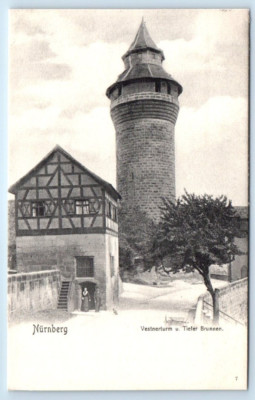 NÜRNBERG Vestnerturm u. Tiefer Brunnen GERMANY Postcard