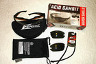ACID GAMBIT SHOOTING GLASSES WITH CLEAR AND DARKS LENSES. FULL KIT ITEM. NEW