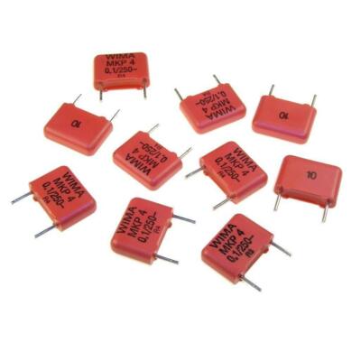 10 WIMA MKP4 10% 250V 0.1uF 10mm Polypropylene Film Capacitor 118456-